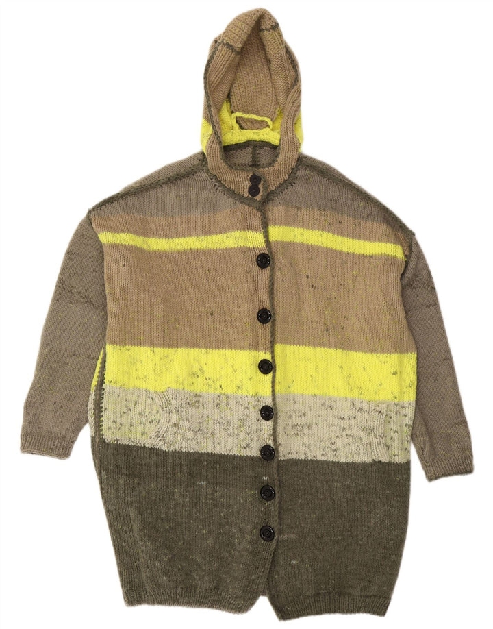 Suéter vintage feminino oversized longline cardigan Reino Unido 20 2XL multicolorido