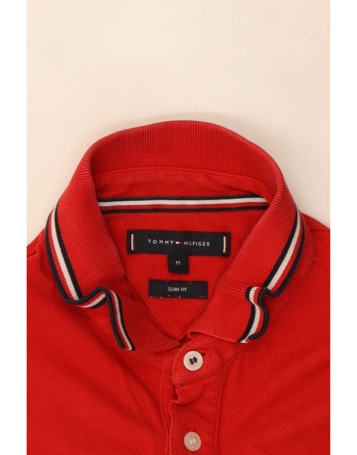 Camisa polo masculina Tommy Hilfiger Slim Fit vermelha média