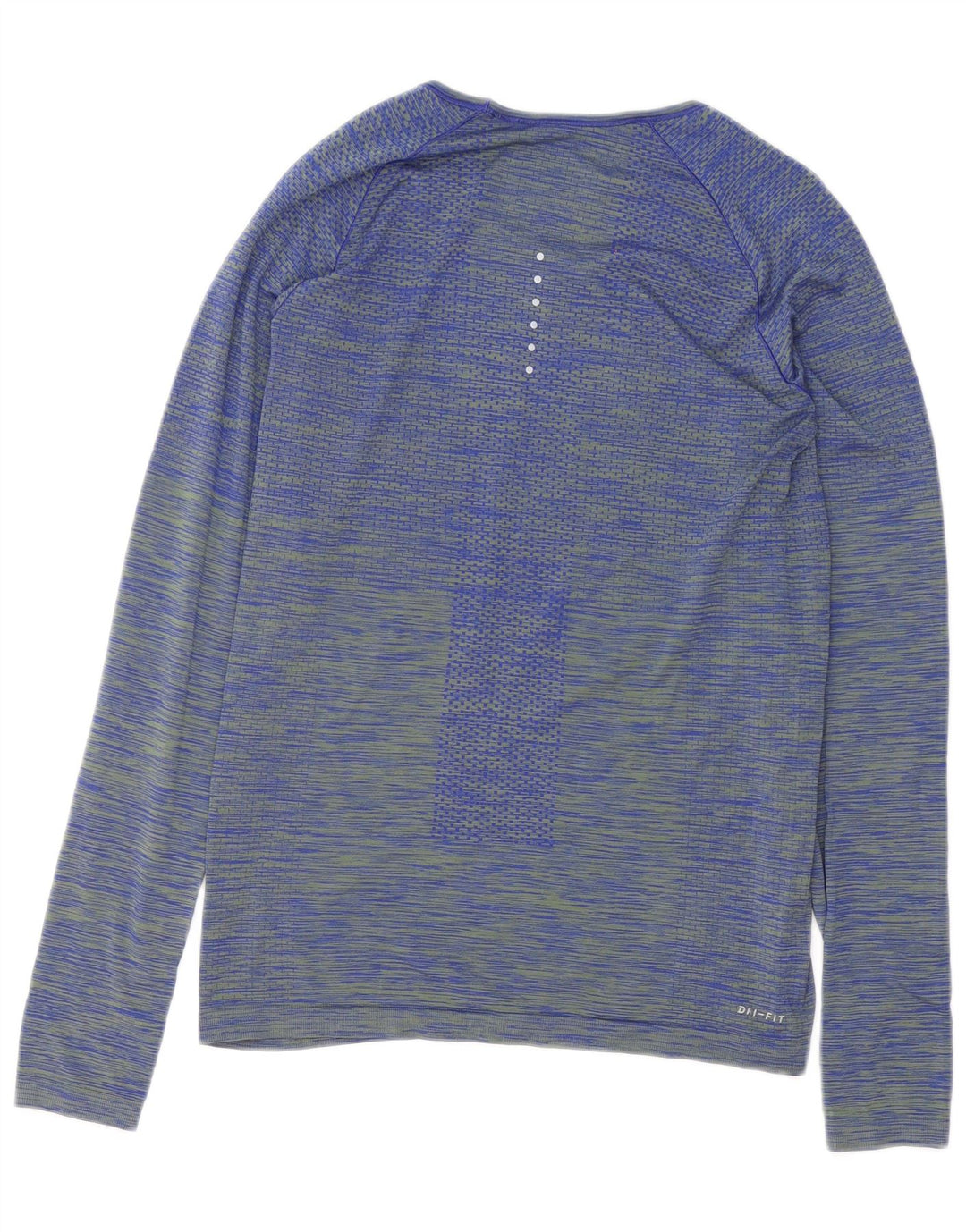 Top Nike Dri Fit Feminino Manga Longa UK 12 Listrado Azul Médio