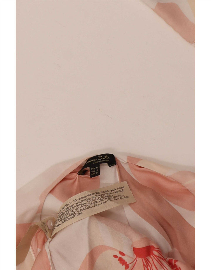 Blusa feminina Massimo Dutti com camisa envolvente UE 42 grande viscose floral branca