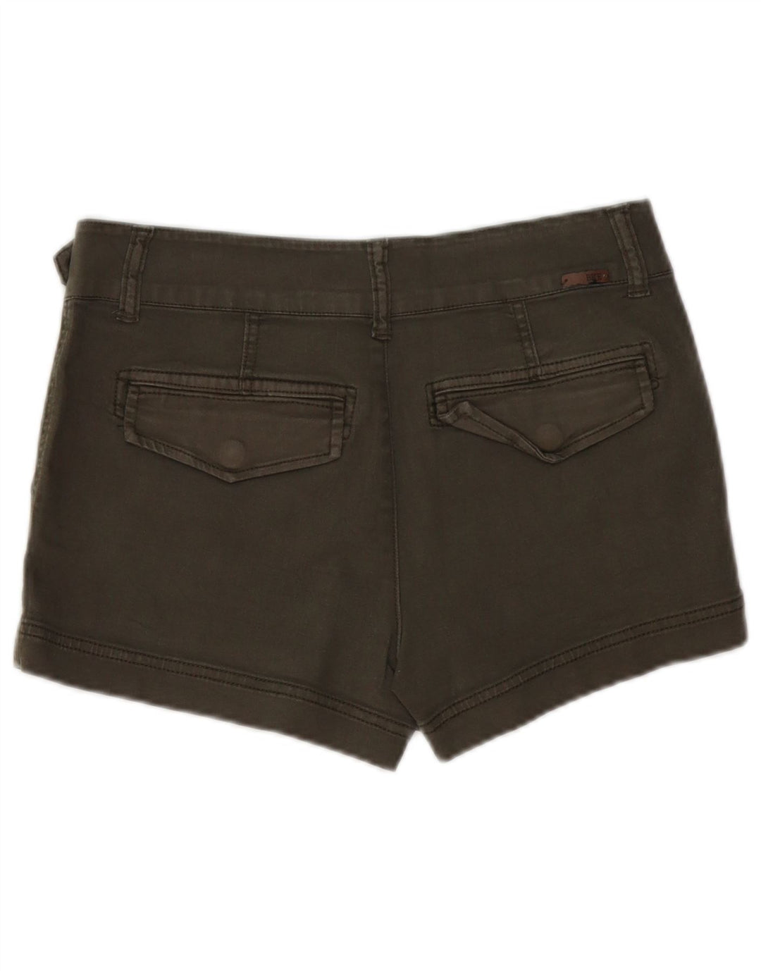 Shorts jeans feminino BKE W27 pequeno algodão cáqui
