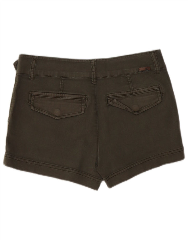 Shorts jeans feminino BKE W27 pequeno algodão cáqui