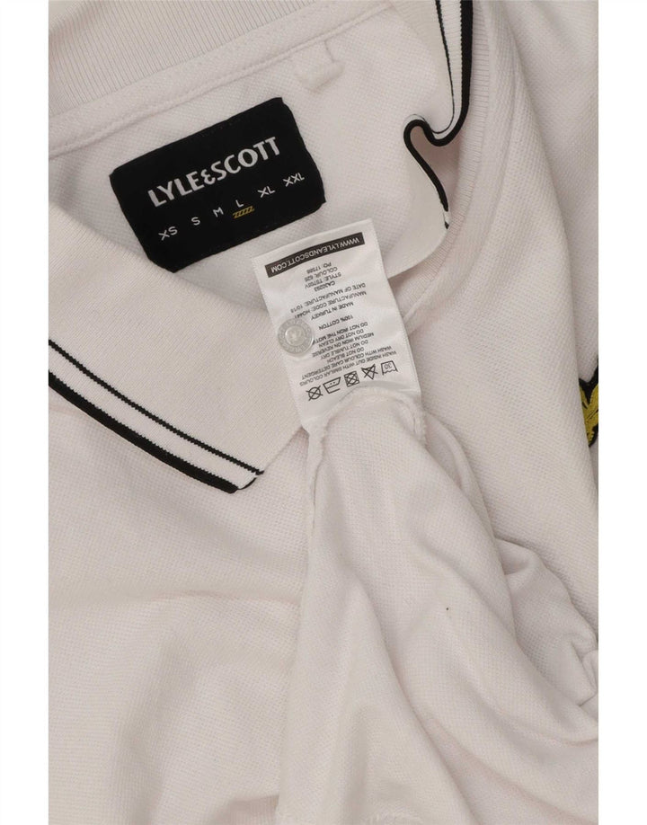 Camisa polo masculina Lyle & Scott grande algodão branco