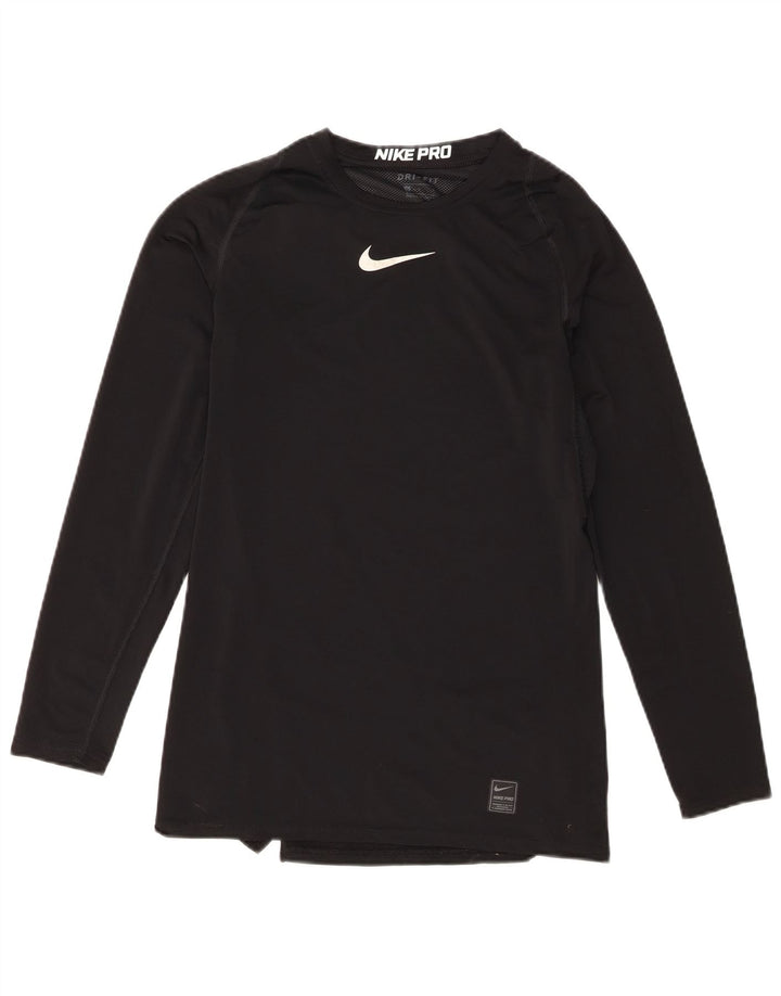 Top Nike Dri Fit Feminino Manga Longa UK 14 Grande Poliéster Preto