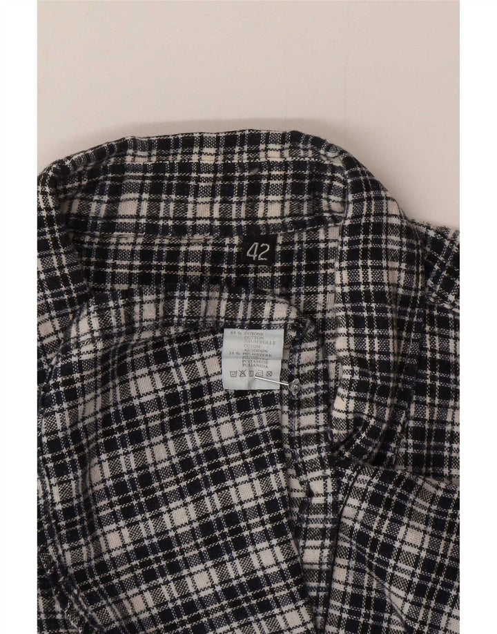 Camisa masculina vintage de flanela tamanho 42 grande algodão xadrez azul marinho