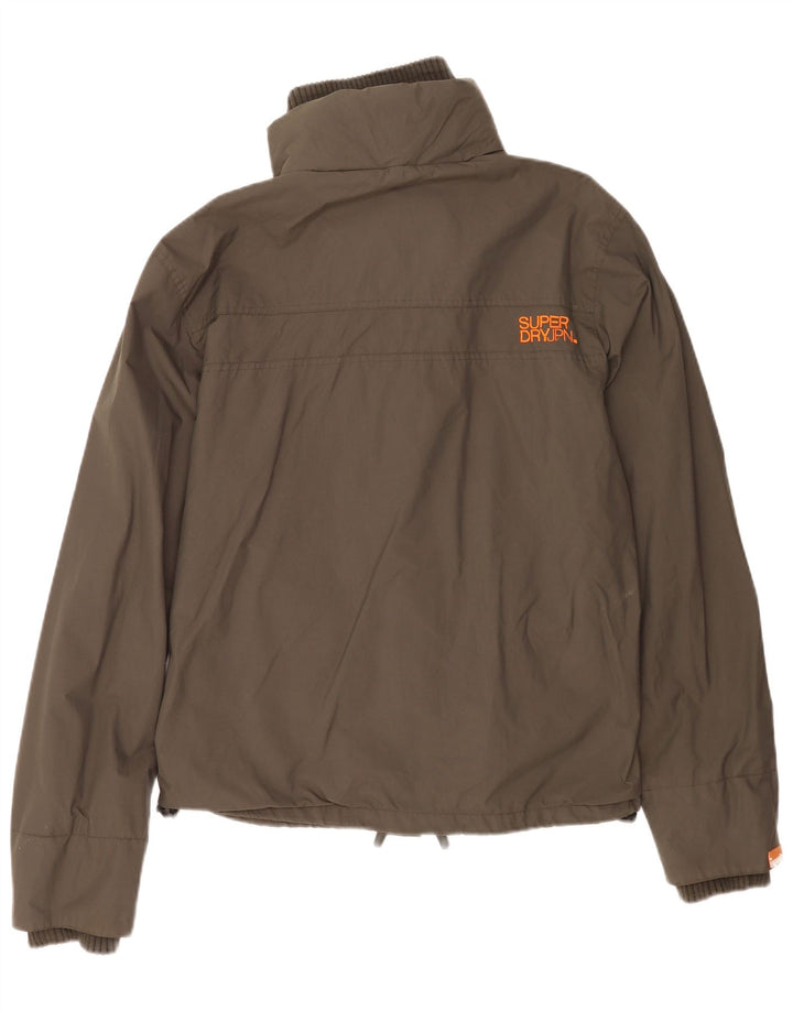 Jaqueta de chuva feminina Superdry UK 18 XL caqui nylon