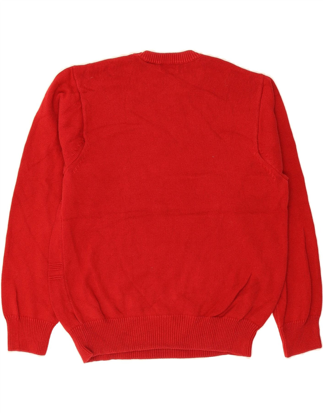 IZOD Mens Crew Neck Jumper Sweater Medium Red Check Cotton Vintage Izod and Second-Hand Izod from Messina Hembry 