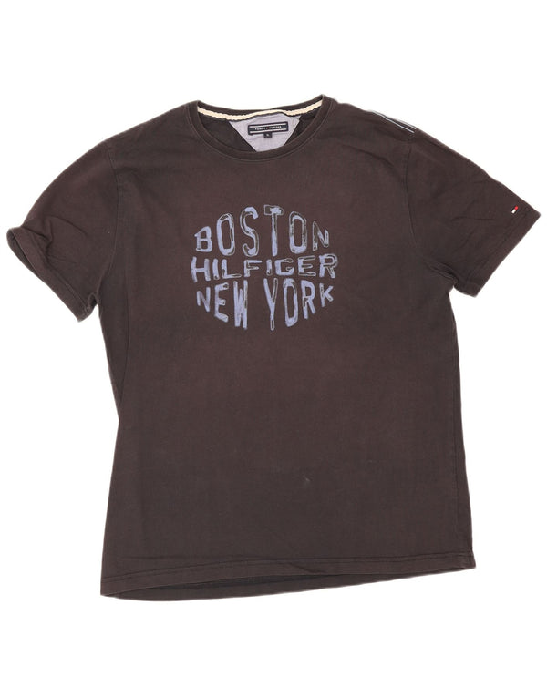 Tommy Hilfiger Mens Graphic T-Shirt Top XL Black Cotton
