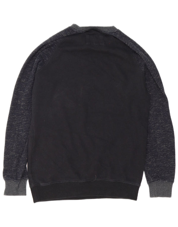 Hurley moletom masculino jumper pequeno algodão manchado azul marinho