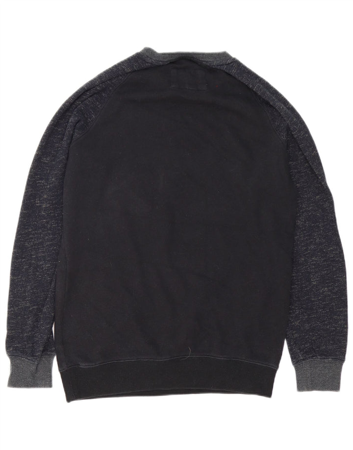 Hurley moletom masculino jumper pequeno algodão manchado azul marinho