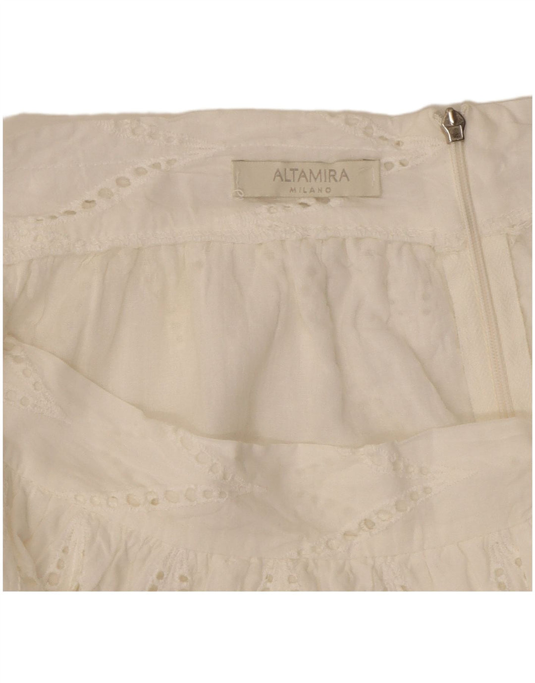Saia feminina ALTAMIRA Milano A-Line W30 média branca geométrica