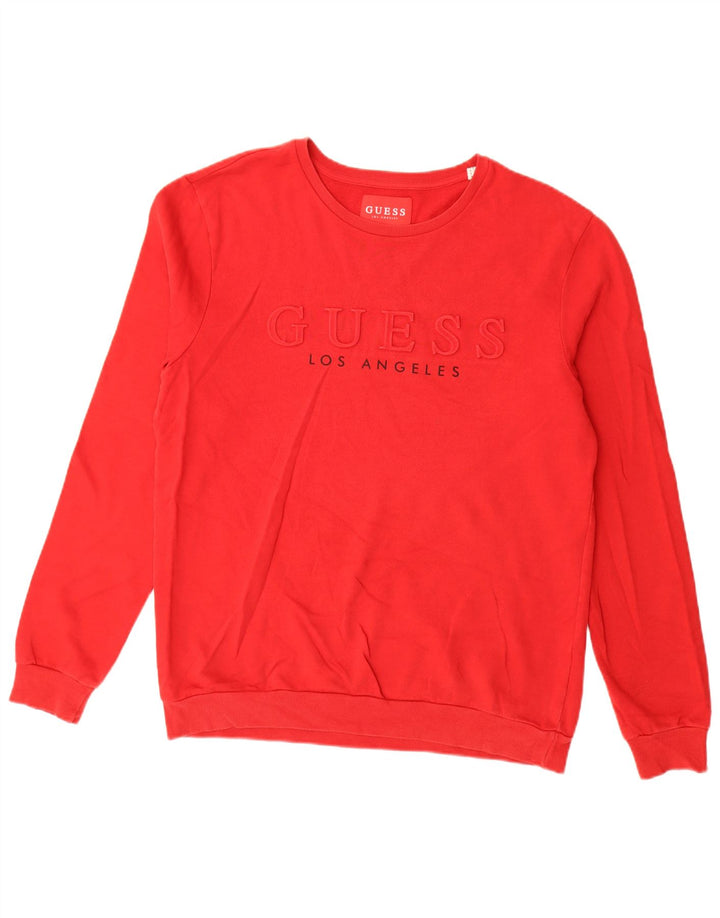 Guess moletom gráfico masculino jumper grande algodão vermelho