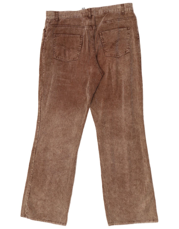 Calça masculina de veludo cotelê Fishbone XL W36 L34 algodão marrom