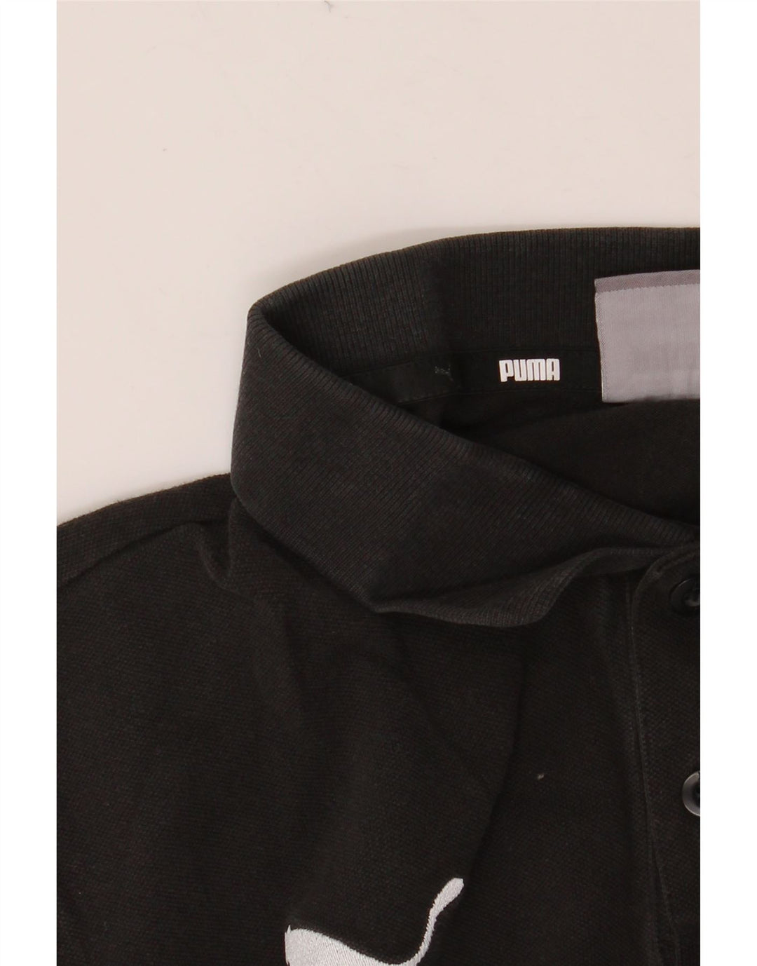 Camisa polo masculina PUMA de algodão preto médio
