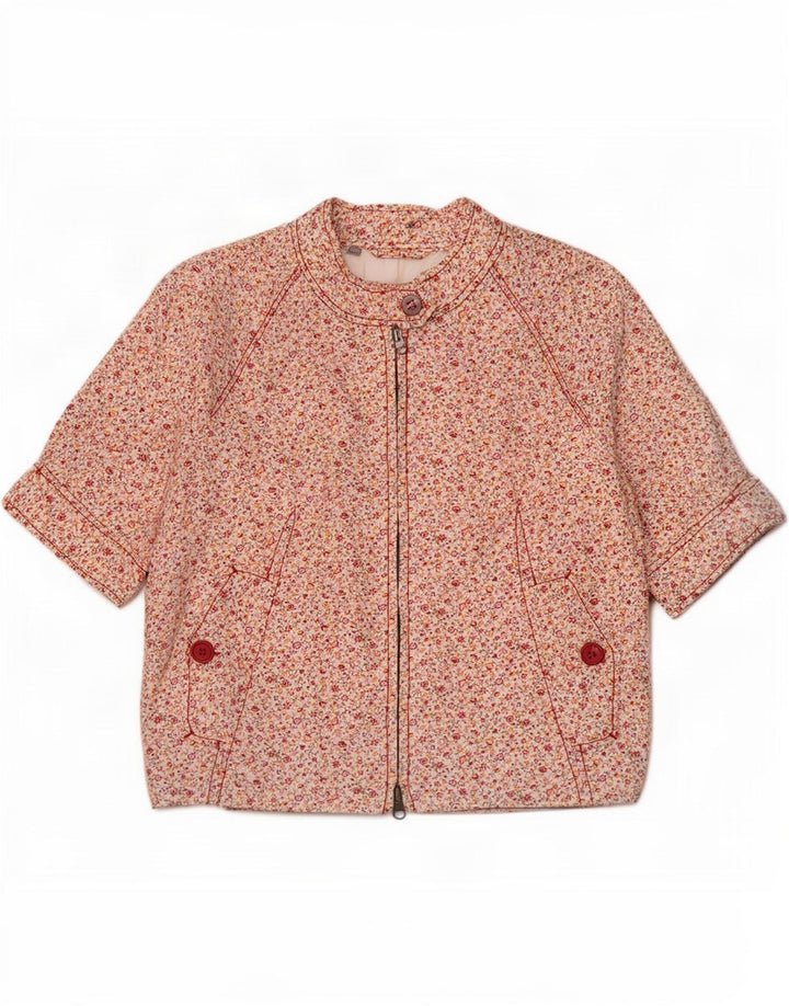 Jaqueta Bomber Vintage Feminina UK 12 Média Floral Multicolorida