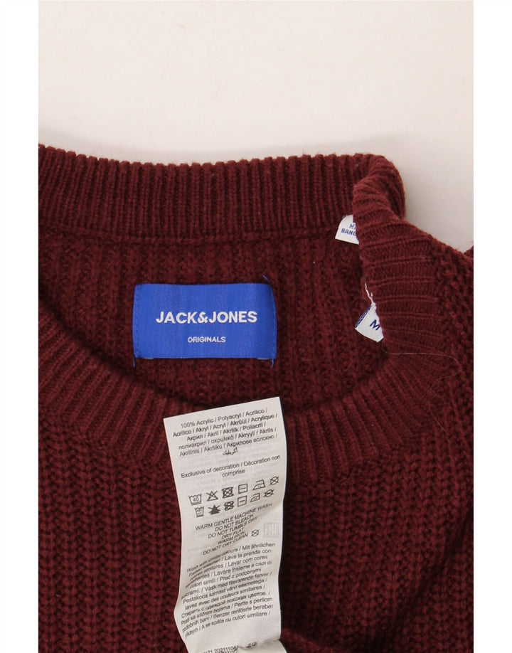Suéter masculino Jack & Jones com gola redonda, acrílico médio vinho
