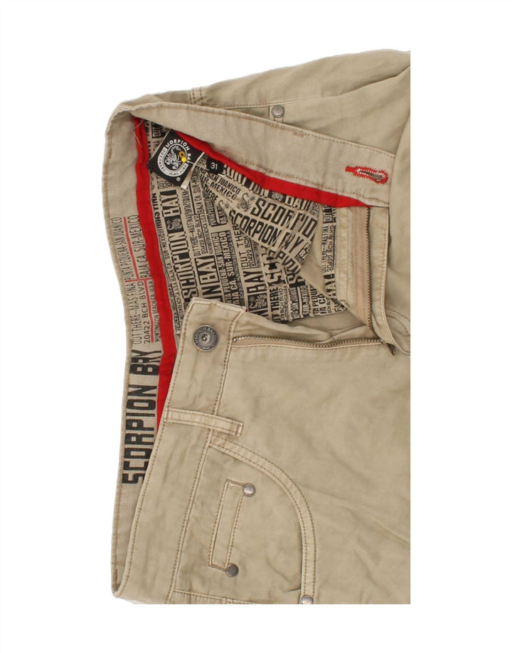 SCORPION BAY Mens Slim Cargo Trousers W31 L34 Beige Cotton Vintage Scorpion Bay and Second-Hand Scorpion Bay from Messina Hembry 