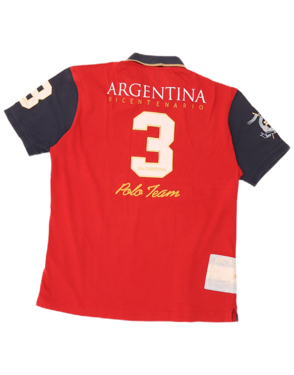 Camisa polo masculina La Martina Bicentenario de Revolucion Mayo Rugby XL vermelha