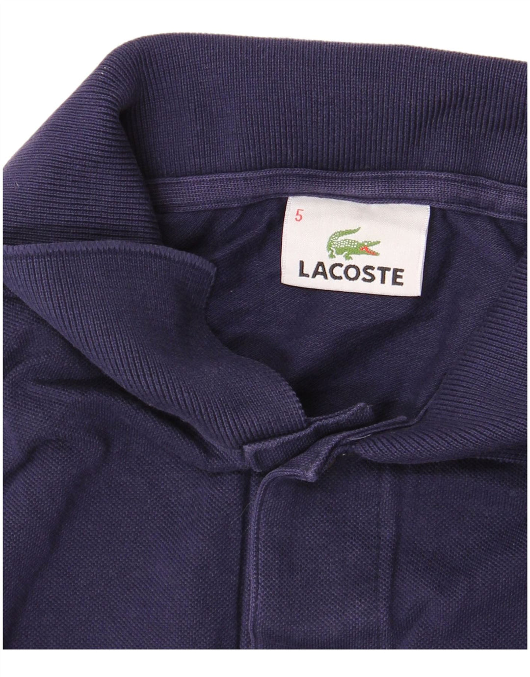 Camisa polo masculina Lacoste tamanho 5 grande algodão azul marinho