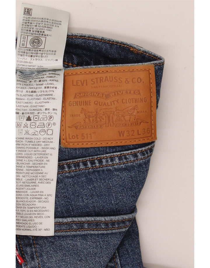 Calça Jeans Levis 511 Slim Masculina W32 L36 Azul Algodão