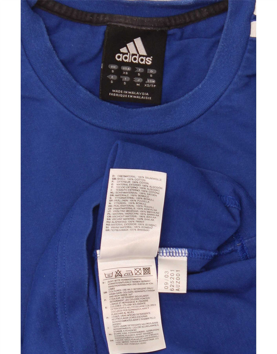 Adidas Mens Graphic Top Manga Longa Pequeno Azul Algodão