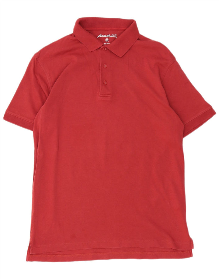 Camisa polo masculina Eddie Bauer de algodão vermelho médio