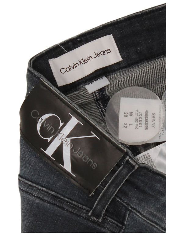 Calvin Klein Masculino Slim Jeans W28 L32 Azul Marinho Algodão