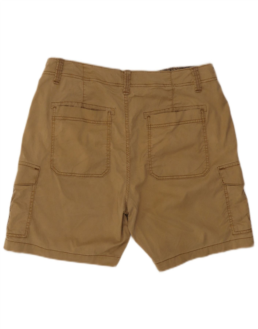 Shorts cargo feminino Marks & Spencer UK 16 grande W34 bege lycra