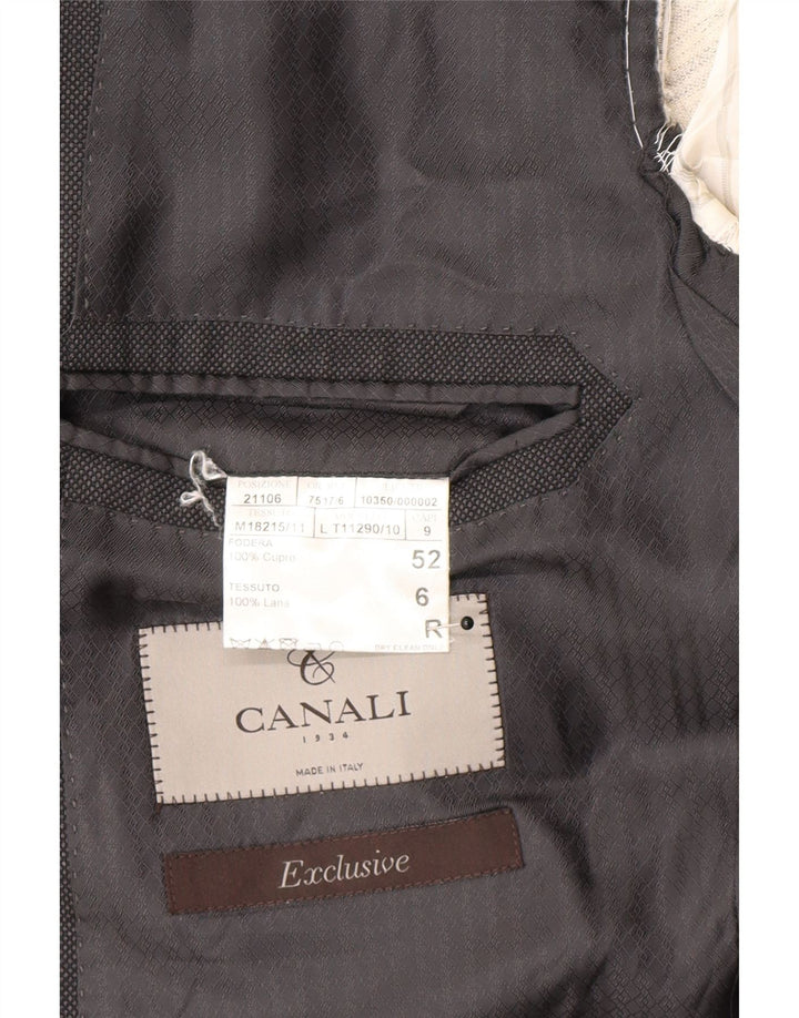 Jaqueta Blazer Masculina Canali com 2 Botões IT 52 XL Lã Cinza