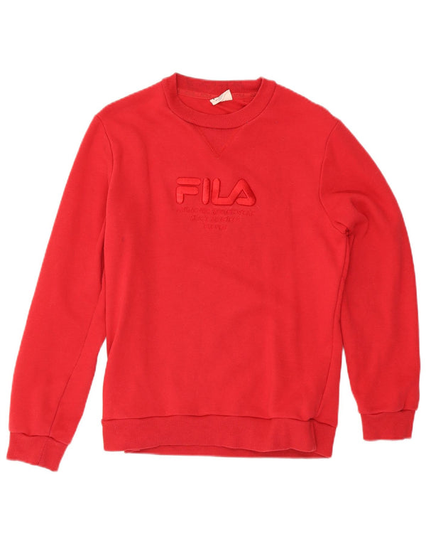 Fila moletom gráfico feminino jumper UK 10 pequeno algodão vermelho