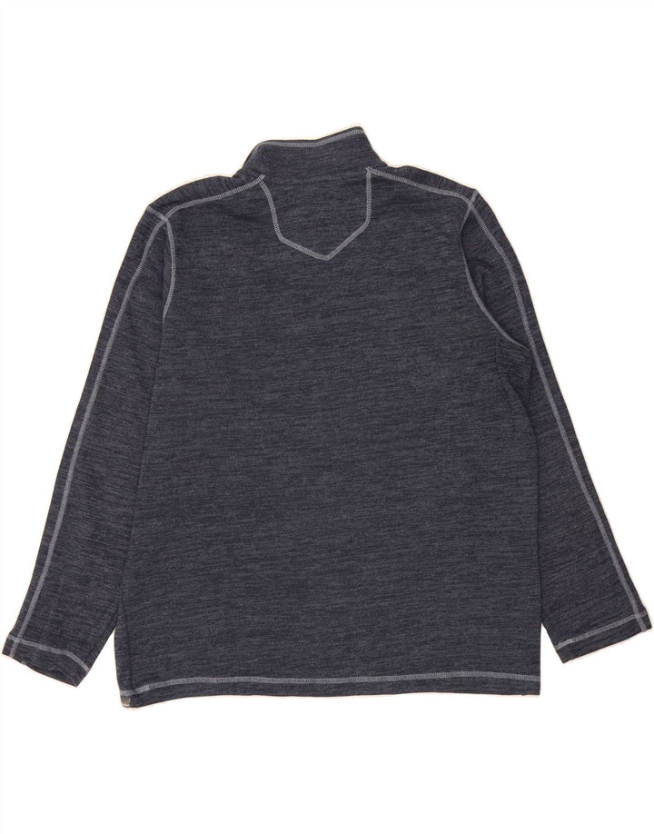 EDDIE BAUER Mens Zip Neck Sweatshirt Jumper XL Navy Blue Flecked Cotton Vintage Eddie Bauer and Second-Hand Eddie Bauer from Messina Hembry 