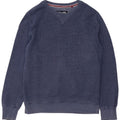 Suéter gráfico masculino Superdry XL algodão manchado azul