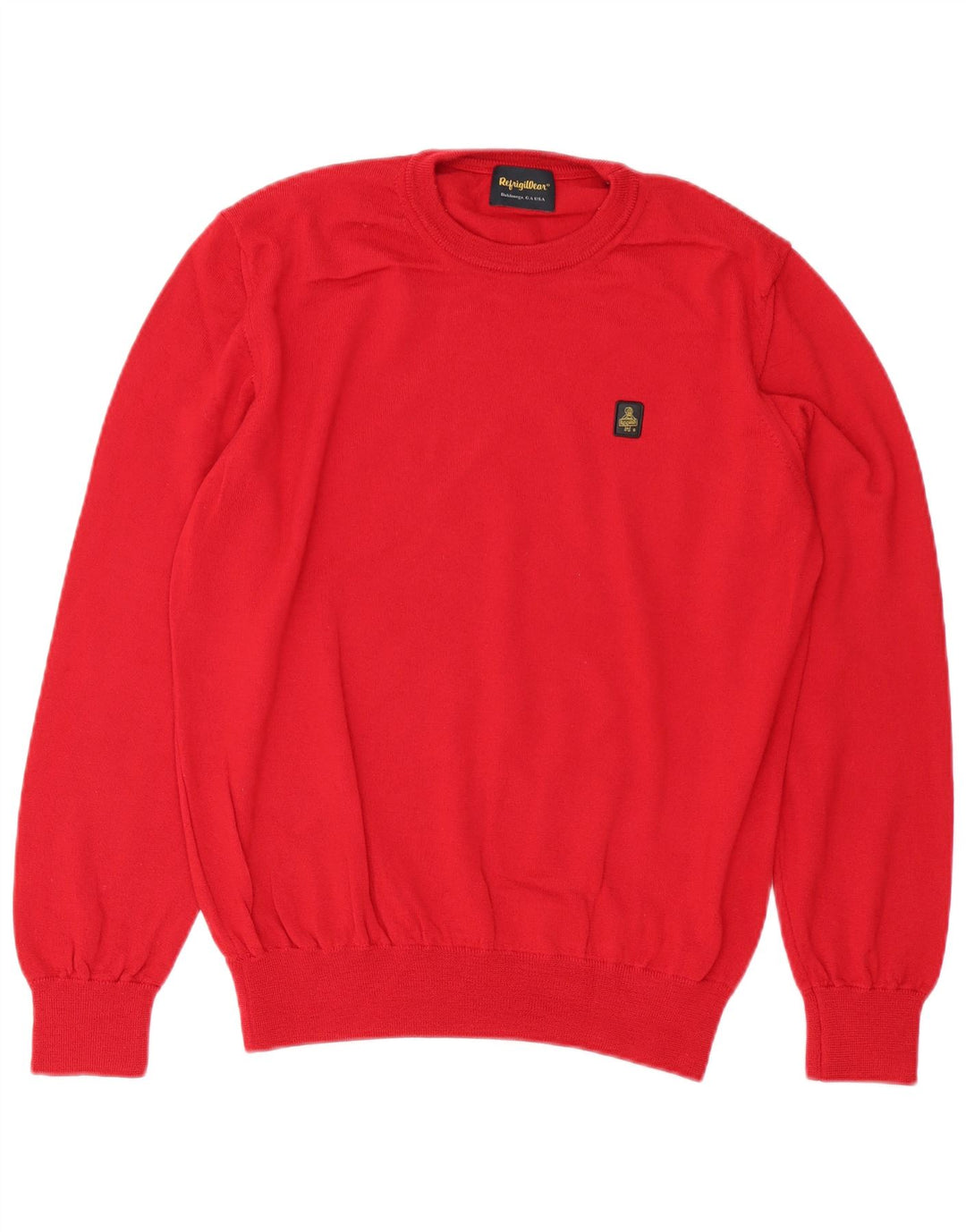 Suéter masculino Refrigiwear com gola redonda XL de lã vermelha
