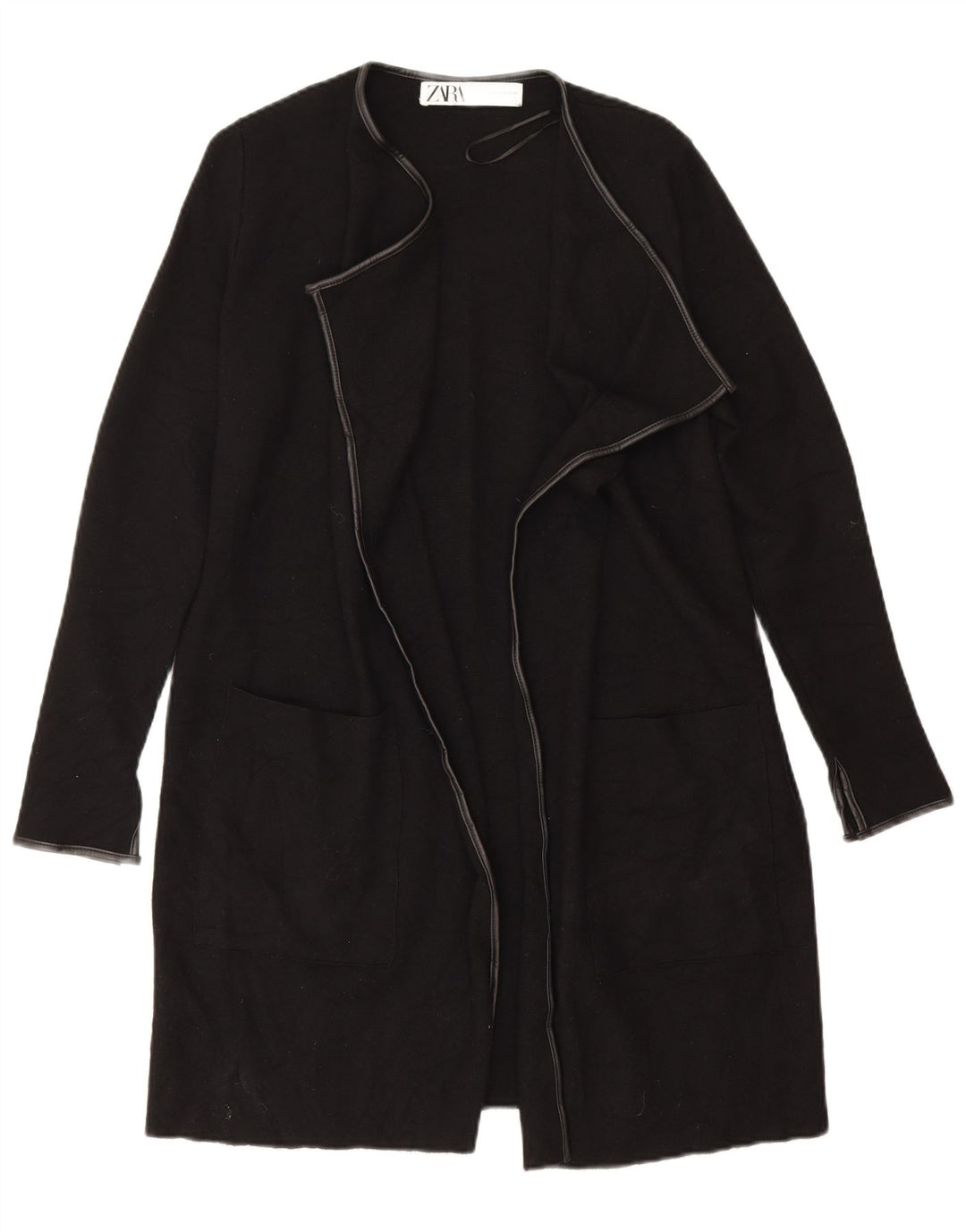 Sobretudo aberto feminino Zara UK 12 viscose preta média
