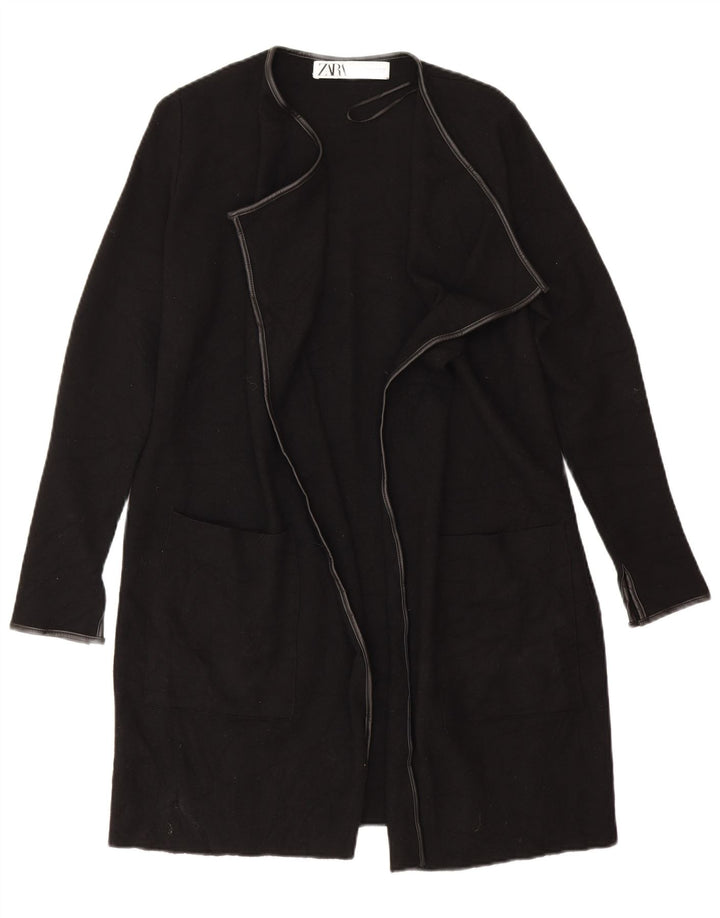 Sobretudo aberto feminino Zara UK 12 viscose preta média