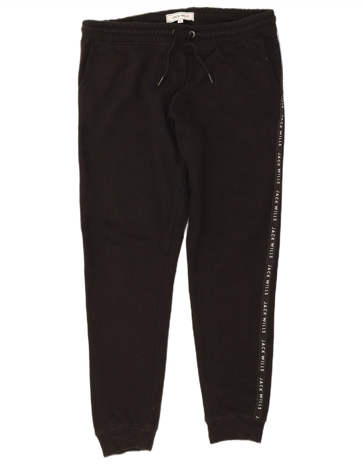 Jack Wills Calça feminina de treino gráfico Joggers Reino Unido 12 médio preto