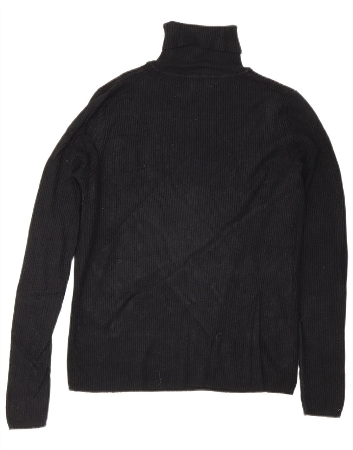 Suéter feminino Marks & Spencer com gola redonda e viscose preta média Reino Unido 12