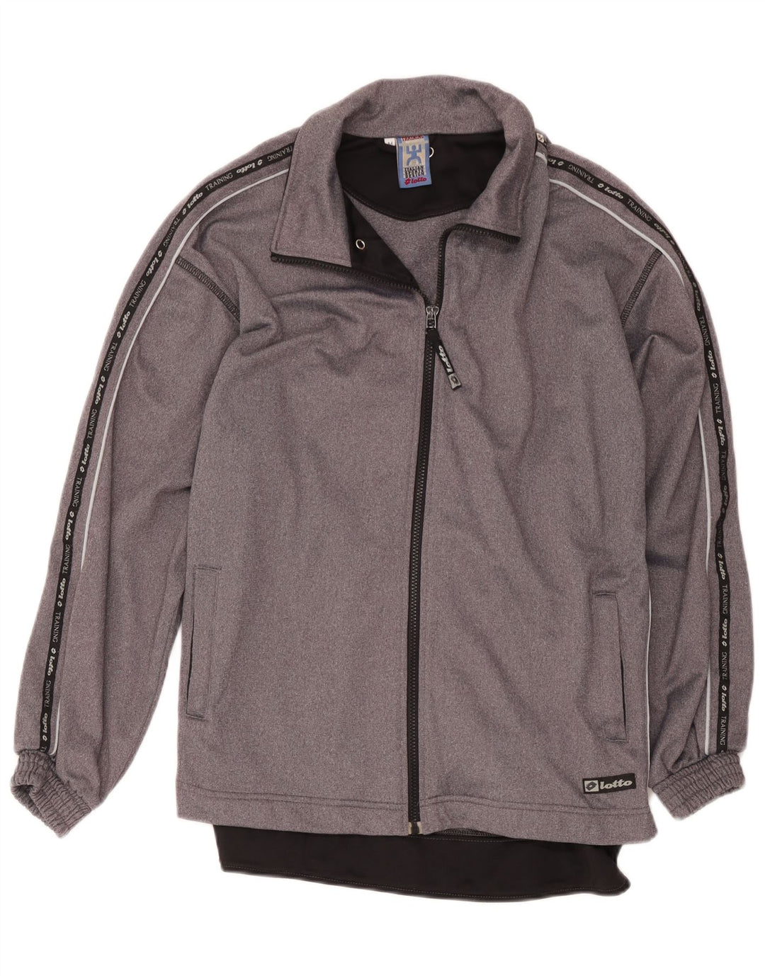 Lotto Mens Graphic Tracksuit Top Jacket Cinza Médio Colourblock Poliéster