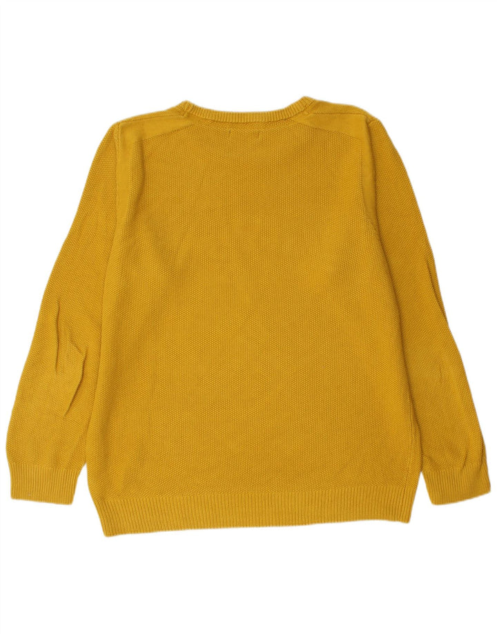 Suéter masculino Mistral com gola redonda, grande algodão amarelo