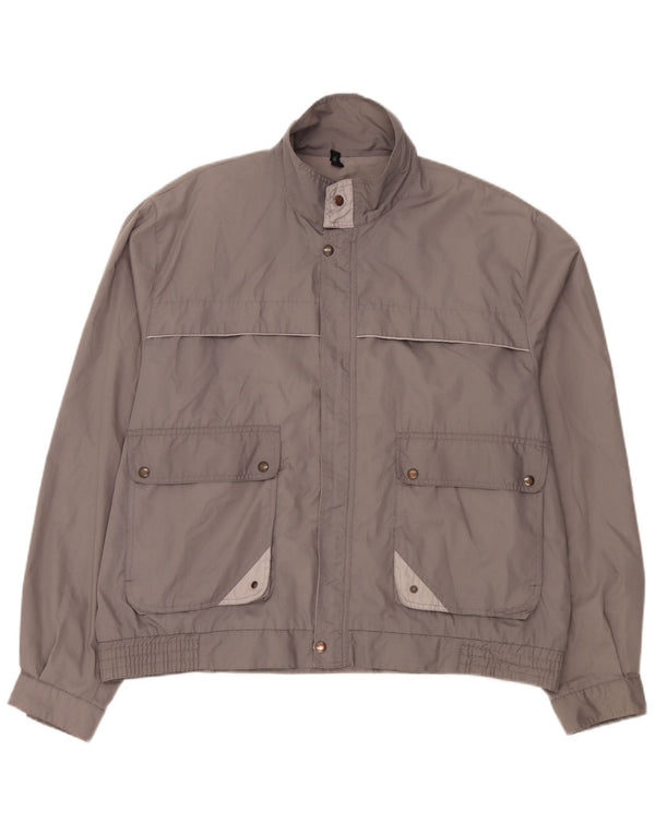 C & A Mens Bomber Jacket IT 58 4XL Grey Colourblock Polyester