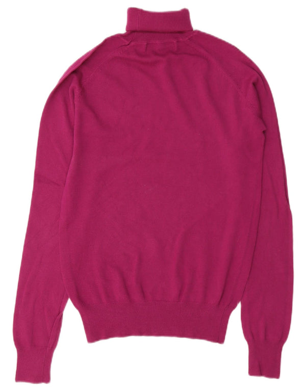 Suéter feminino Zara com gola redonda e algodão rosa grande UK 14