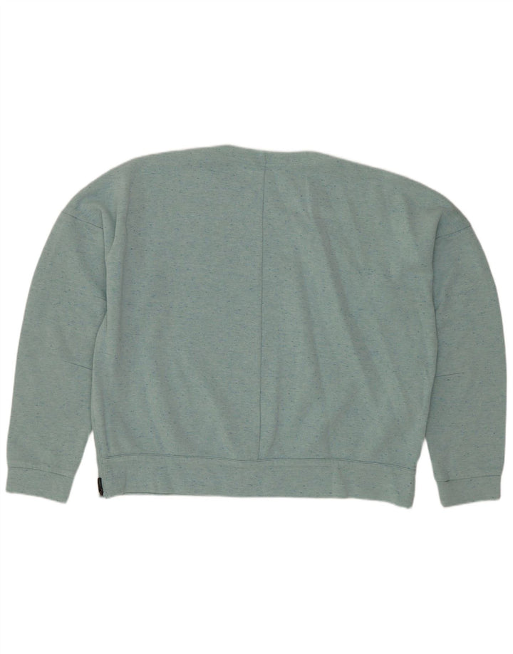 ADIDAS Womens Oversized Sweatshirt Jumper UK 14 Médio Verde Flecked