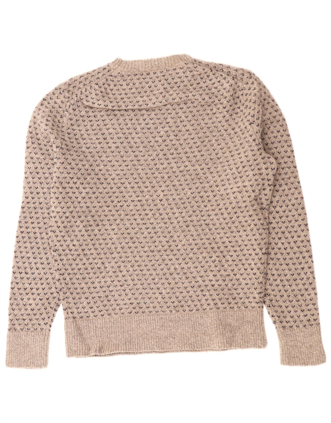 J. CREW Suéter feminino com gola canoa UK 14 cinza médio Fair Isle