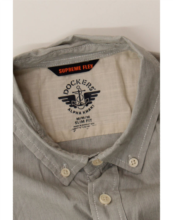 DOCKERS Mens Slim Fit Shirt Medium Grey Pinstripe Vintage Dockers and Second-Hand Dockers from Messina Hembry 