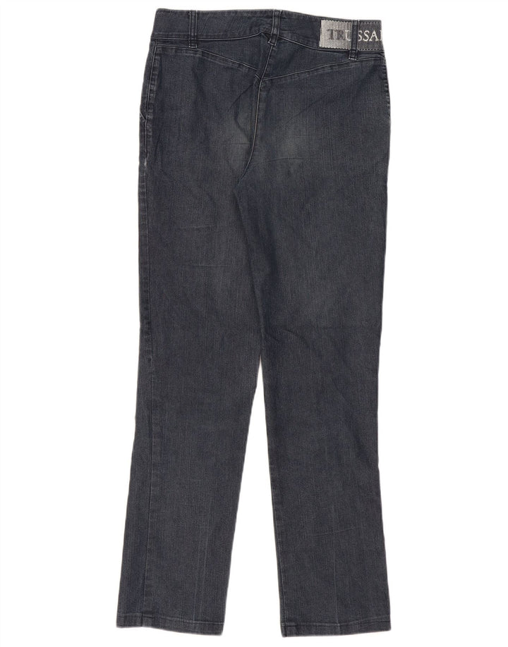 Trussardi Jeans feminino gráfico slim W26 L31 azul marinho