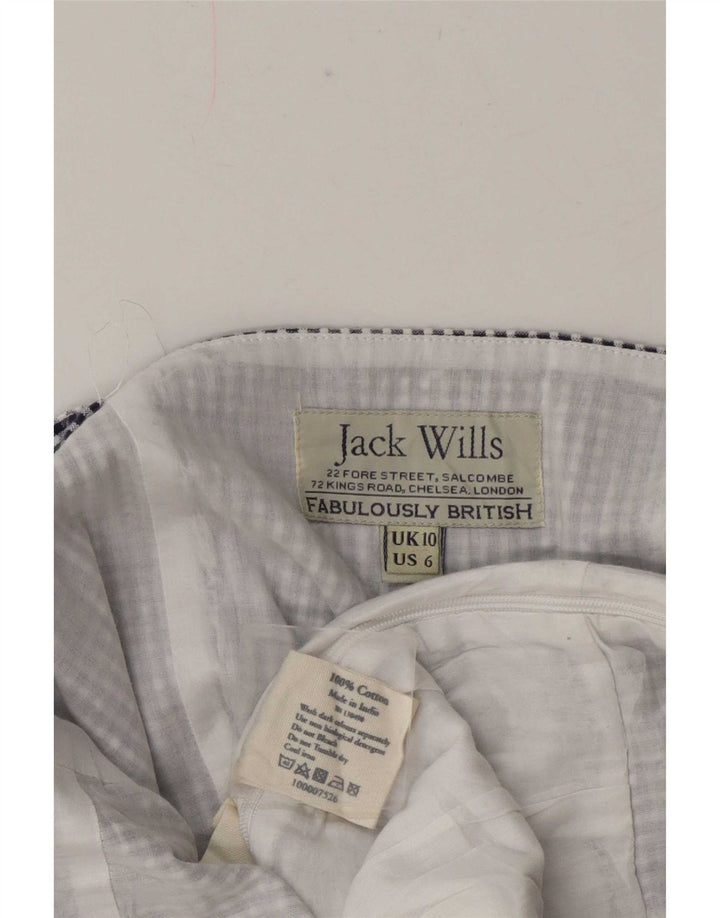 Jack Wills Macacão feminino regular sem mangas Reino Unido 10 pequeno algodão xadrez azul