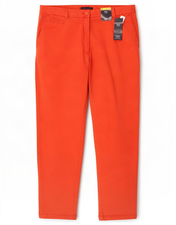 Calça Chino Feminina Marks & Spencer Reino Unido 16 Grande W36 L29 Laranja