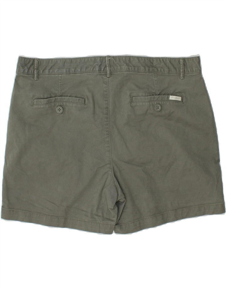 EDDIE BAUER Womens Stretch Chino Shorts US 16 2XL W38 Green Cotton Vintage Eddie Bauer and Second-Hand Eddie Bauer from Messina Hembry 