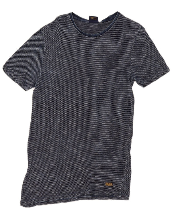 Camiseta masculina Superdry Top médio algodão listrado azul marinho