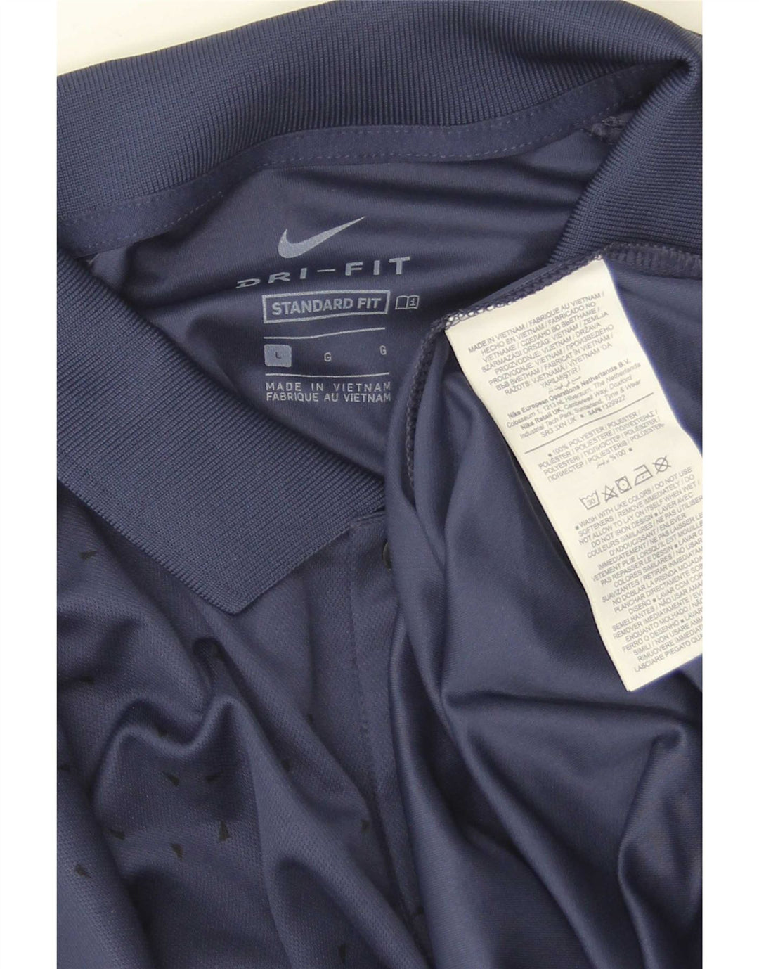 Camisa polo masculina Nike Dri Fit Standard Fit grande poliéster azul marinho